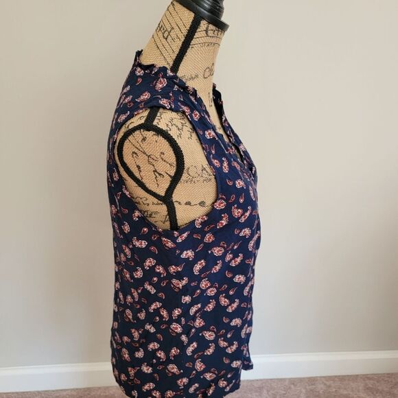 Skies are Blue navy mixed print top - Picture 3 of 5